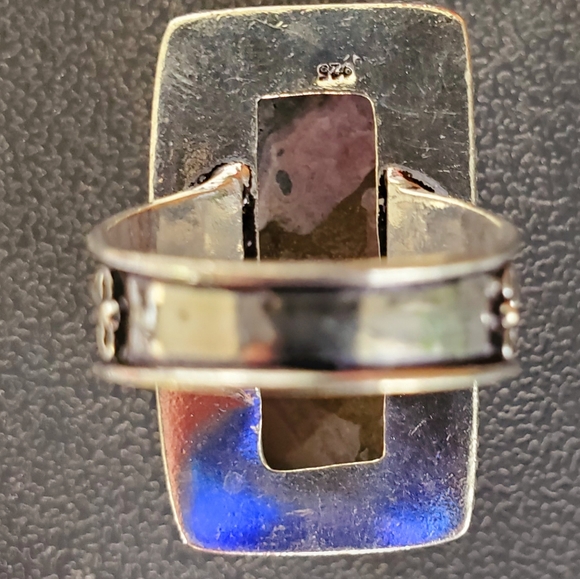 New Oversized Copper Rhodochrosite 925 Silver Ring. - Picture 14 of 15